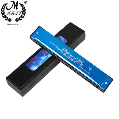 24 Holes Harmonica Key of C Professional Tremolo Mouth Organ With Case For Adults Professionals and Students Harmonica