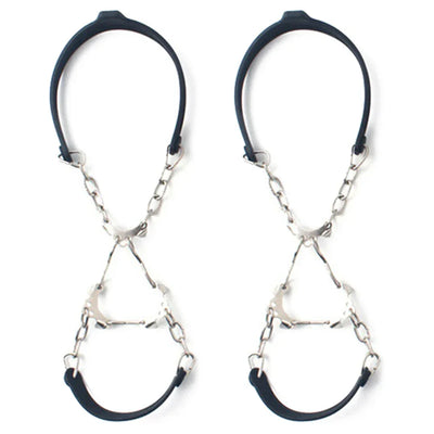 1Pair Anti Slip Ice Gripper Climbing Crampons 6 Teeth Steel Ice Grips Snow Walking Shoes Spikes Cleats Chain Claws Boots Cover