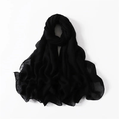 New Cotton Linen Scarf For Women Girls Students Autumn Classic Solid Color Scarves Retro Soft Foulard Viscose Female Wrap Shawls