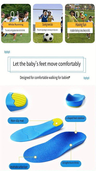 Kids Orthotics Flat Foot High Arch Support Orthopedic Insoles for Children Plantar Fasciitis Comfort Sports Running Shoes Pads