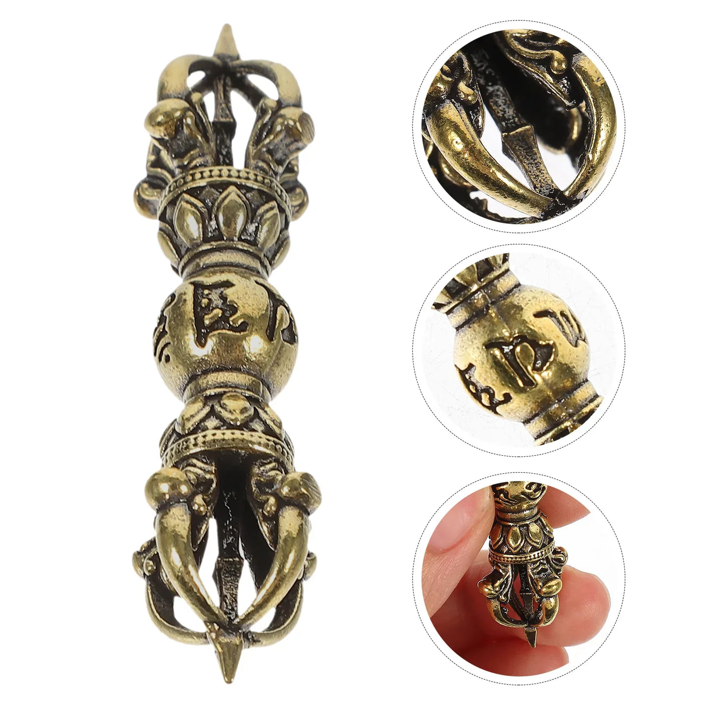 Vajra Pestle Home Decor Buddhism Deck Statue Small Mini Brass Adornments Craft Office