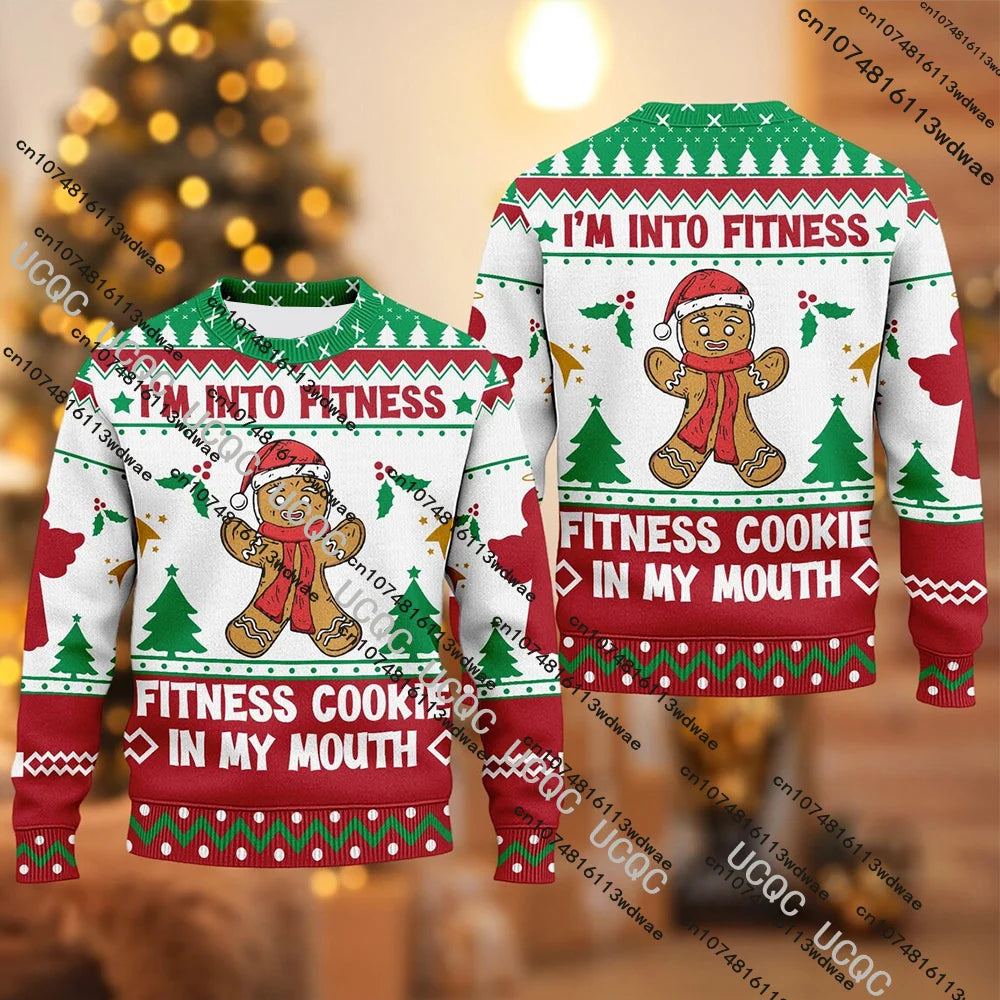 Ugly Christmas Sweatshirt Shark 3D Pattern Funny Xmas Women Round Neck Pullover Christmas Couple Novelty Holiday Party Gift