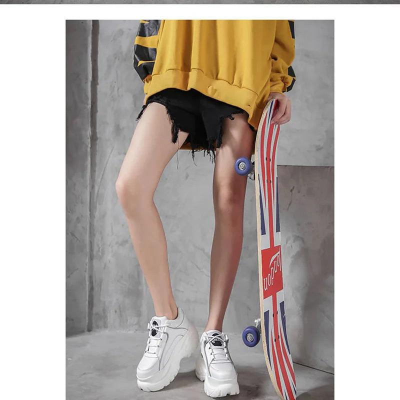 2025 designer women platform casual buffalo sneakers low-top light 6cm sole breathable shoes outdoor white tennis