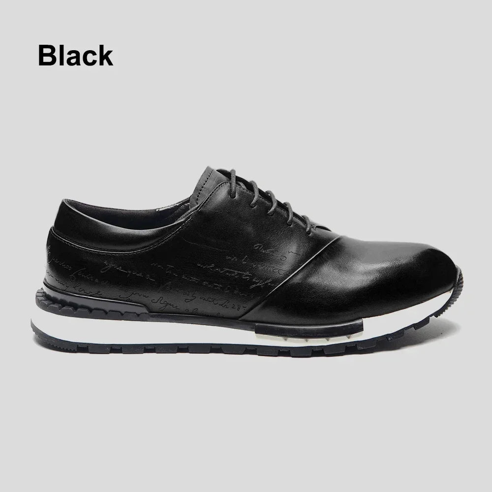 Luxury Brand Design Men's Oxford Shoes Fashion France Style Leather Sneakers Slip-on Casual Business Travel Non-slip Male Shoes