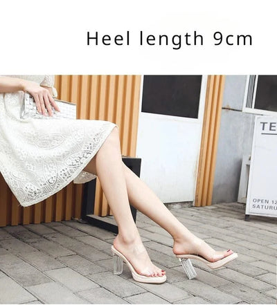 Women's Thick Crystal High Heels, Summer | Waterproof | Not Tired Feet | Slippers, Sandals, Women's Shoes
