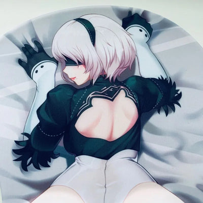 Non-slip 3D Cute Mouse Pad Anime Sexy Girl Nier 2B 3D Hip Soft Mouse Pads with Wrist Rest Gaming Mousepad Mat for LOLCSGO 26*22