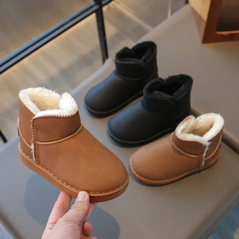 Kids Snow Boots for Boys Girls Thick Plush Children Thermal Ankle Boots Warm 2025 Autumn Winter Anti-skid Classic Fashion Boots