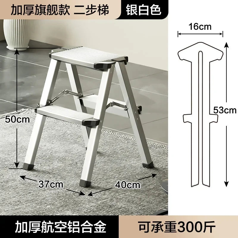 Lightweight Ladder Foldable Step Stools Home Outdoor Aluminum Alloy Folding Step Ladders Ascending Kitchen Ladder Furniture