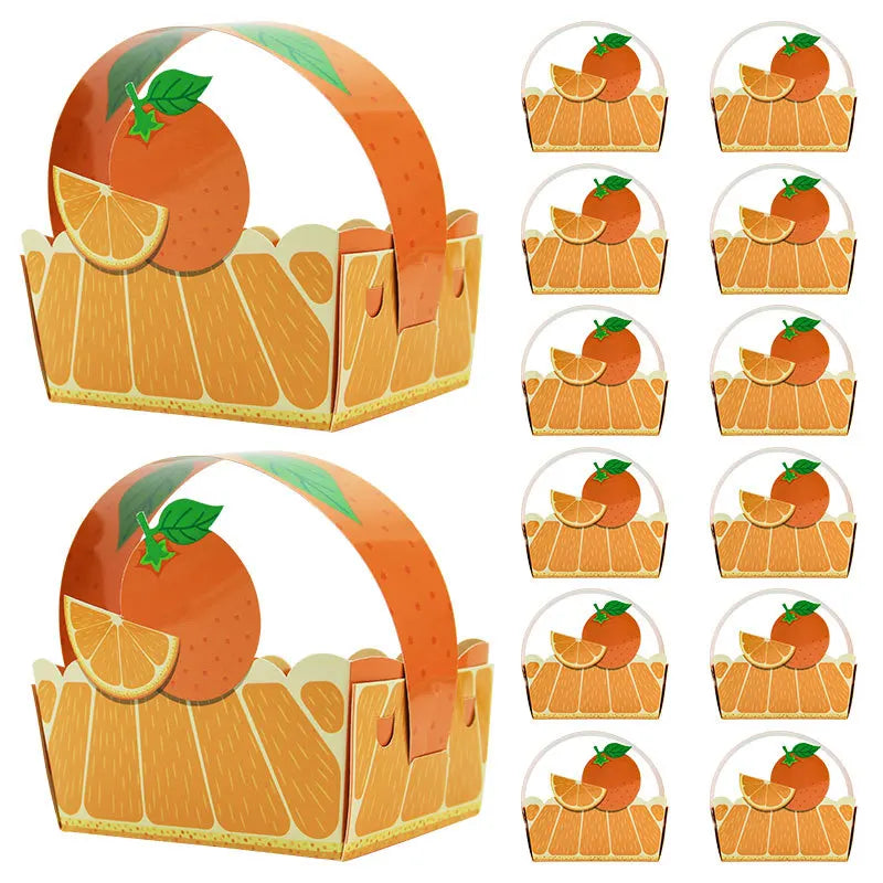 Fruit Flower Basket Paper Box Portable Candy Box For Chidren's Birthday Party Gift Packaging Cookie Boxes