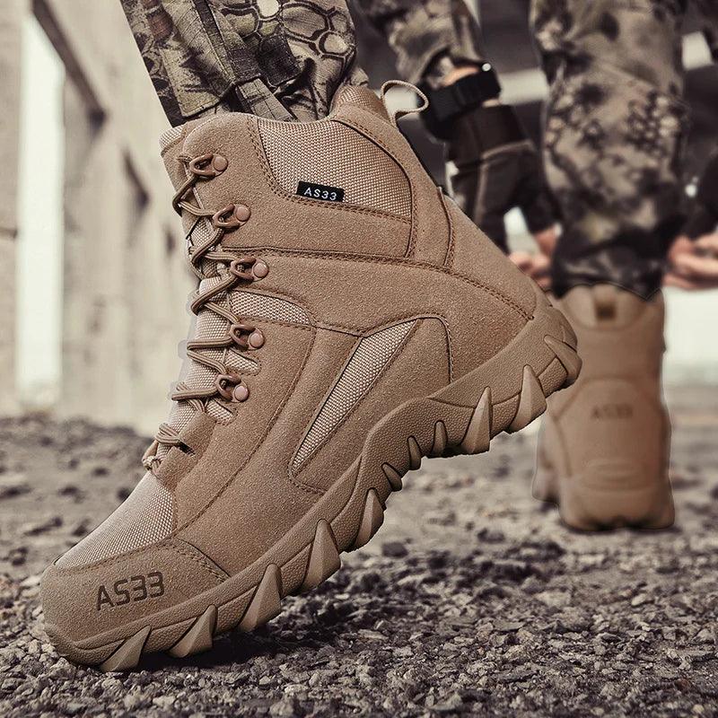 Outdoor Training Combat Boots Men Safety Comfortable Breathable Men's Ankle Boots Tactical Waterproof Climbing Boots Hiking Shoe