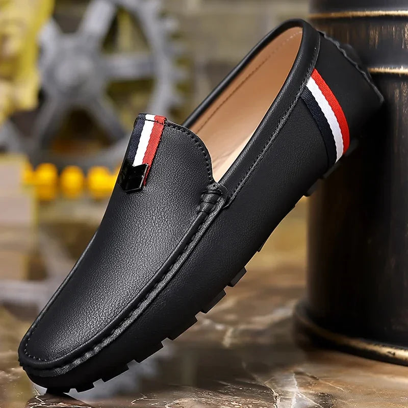 MAEDEF Men's Loafers High Quality Anti-slip Casual Shoes Men's Leather Loafer Outdoor Breathable Lightweight Soft Driving Shoes