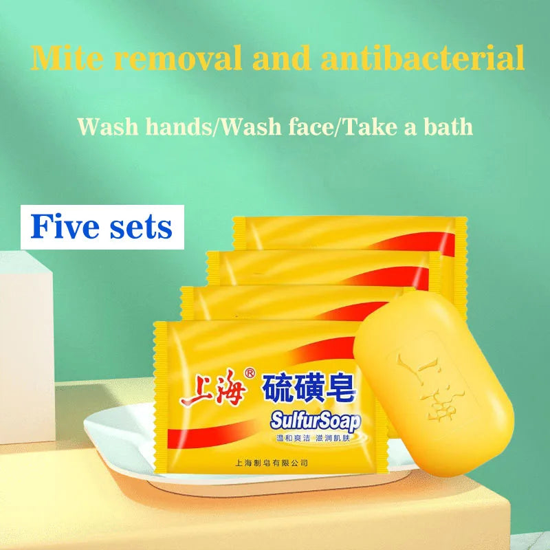 5PCS Shanghai Sulfur Soap Bath Soap Clean Wash Hands and Face Clean Unisex Soap Behind The Skin Face Deep Clean