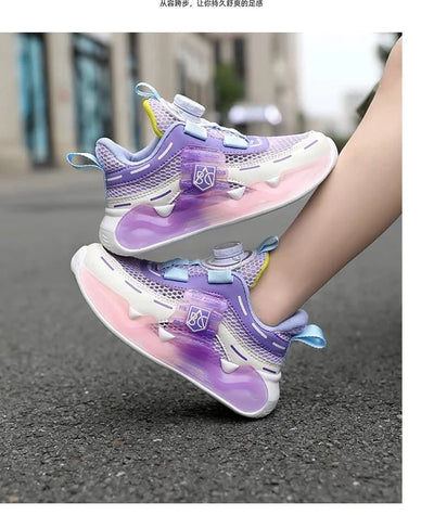 Children's school sports shoes breathable mat mesh casual anti slip easy to wear, suitable for boys and girls aged 5-10 years ol