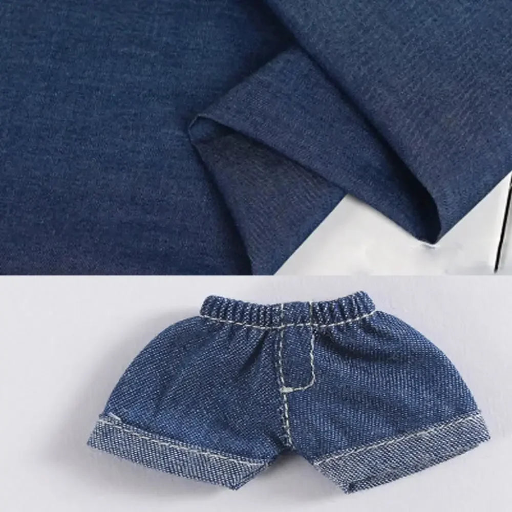 Home Textile Girl Gift Toys Cotton Fabric Handmade Doll Cloth DIY Dress Materials Bedding Sewing Washed Denim Clothes