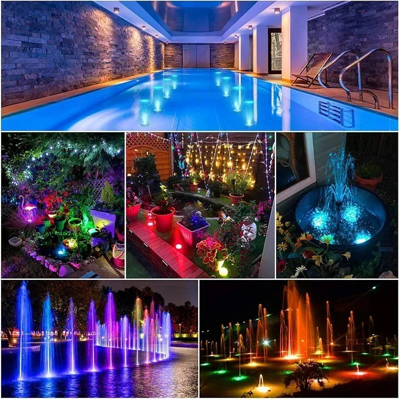 Submersible LED Lights Waterproof Underwater RGB with Remote Control Colour-Changing Light, Battery-Operated Flameless Lamps