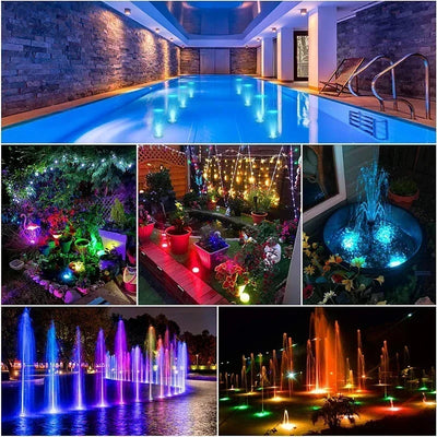 Submersible LED Lights Waterproof Underwater RGB with Remote Control Colour-Changing Light, Battery-Operated Flameless Lamps