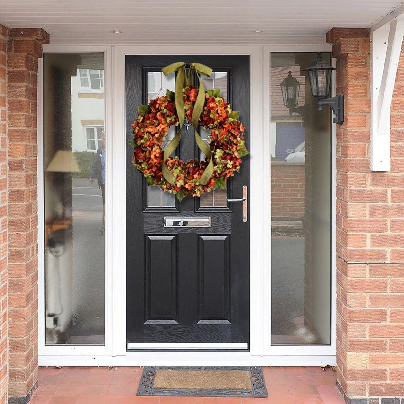 Autumn Wreath Christmas Decoration Thanksgiving Garland Window Restaurant Home Maple Leaf Party Festival Decoration Wreath Door