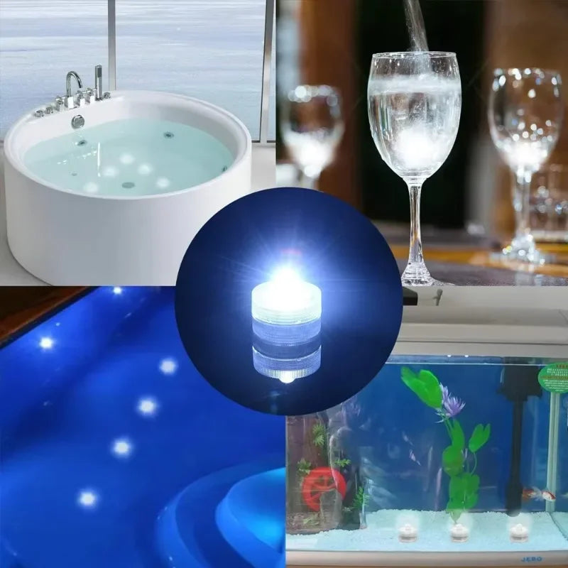 1 Pack Submersible LED Lights Waterproof Small Tealight Flameless Submersible Lights for Decor Vase Pool Pond Halloween Lantern