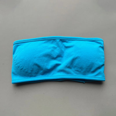 NO LOGO Backless Bandeau Sports Bra Gym Women Top Crop Tube Yoga Tops Halter Sports Seamless Bras Scrunch Workout Yoga Tank