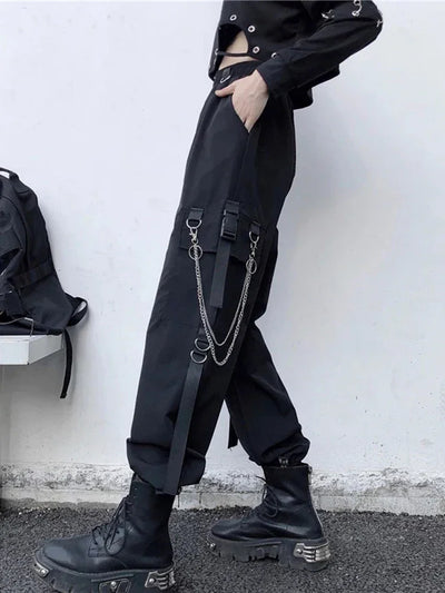 Women Cargo Pants Fashion Punk Pockets