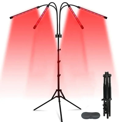 Red Light Therapy Lamp with 4/5 Heads, Adjustable Stand 660&850 nm Near Infrared Light Therapy Device for Face, Body, Pain,Skin