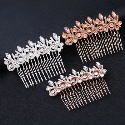Elegant Floral Wedding Hair Accessories Women Flower Pearl Hair Comb Hairclip Diamond Hairpin Fashion Jewelry