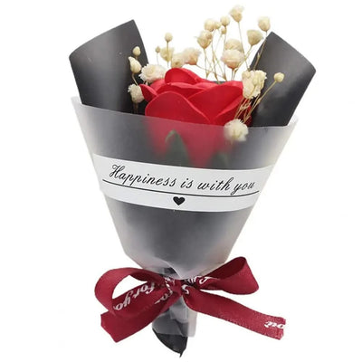 Scented Flowers Soap Ornamental Soap Rose Flower Essential Nice-looking  Durable Valentine's Day Soap Rose Flower