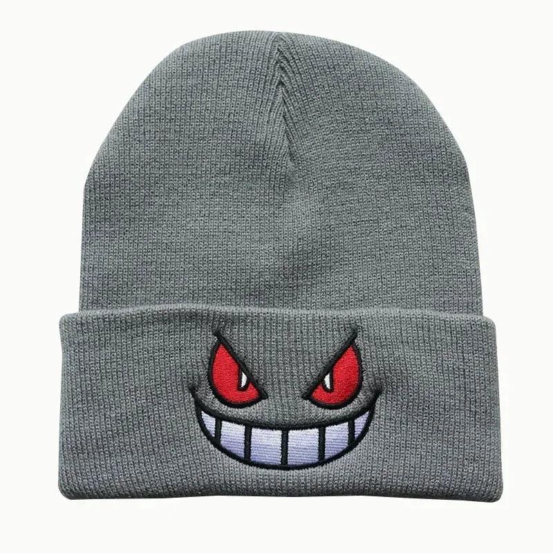 Cartoon Embroidered Beanies Popular American Anime Cartoon Embroidered Knitted Autumn Winter Warm Hat Wool Hat Gengar Beanies