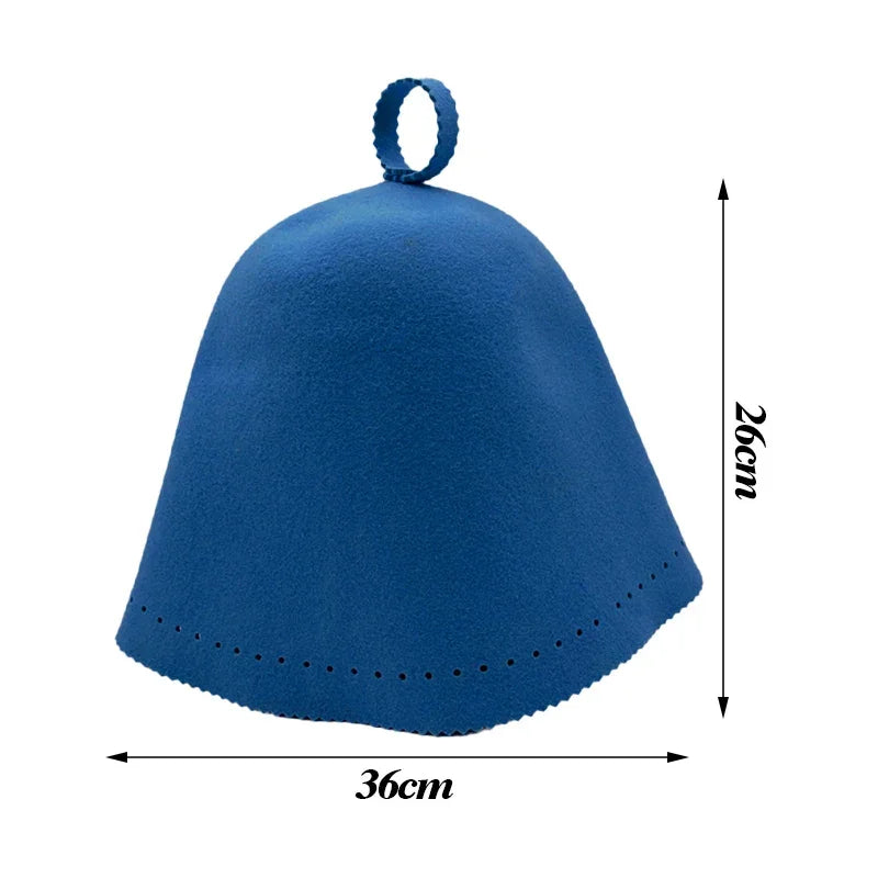 Handmade Thicken Wool Felt Sauna Hats Unisex Hair Protection Spa Sauna Accs for Bath Protection Felt Sauna Cap Absorbent Spa Cap