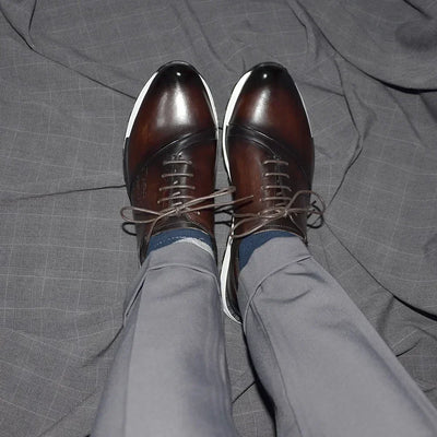 Luxury Brand Design Men's Oxford Shoes Fashion France Style Leather Sneakers Slip-on Casual Business Travel Non-slip Male Shoes