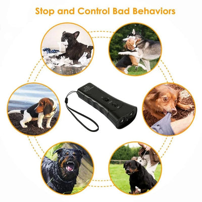 Pet Dog Repeller Anti Barking Stop Bark Dogs Training Device LED Ultrasonic Dogs Adapter Without Battery Pet Supplies Wholesale