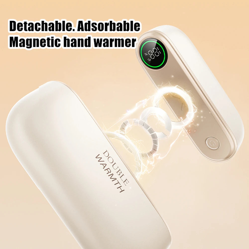 Hand Warmers Rechargeable 2 Pack Magnetic Electric Hand Warmer With Digital Display Portable Pocket Heater Warm Gift For Outdoor