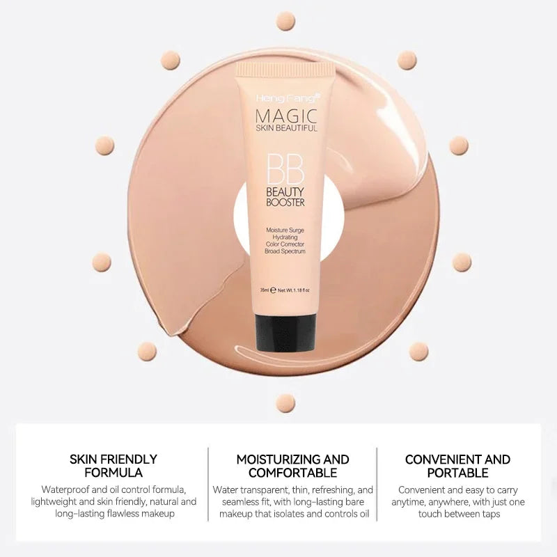 BB Cream Natural Nude Finish — Hydrating, Oil-Control, Long-Lasting Foundation