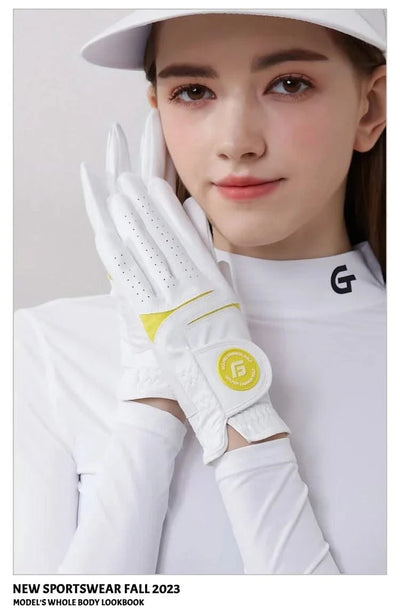 Golfist 1 Pair Golf Gloves For Women Left Hand Right Hand Gloves Ladies Breathable Soft Leather Mittens Anti Slip Sports Aids