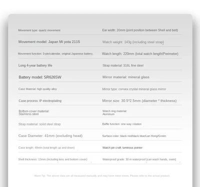 2025Advanced men's watches high-end products green water ghost quartz watches steel band waterproof luminous watches