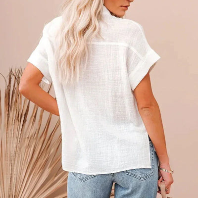 Linen White Top For Women