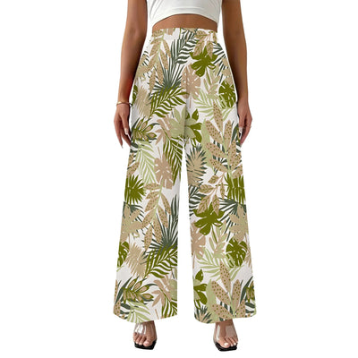 Women's Wide Leg Sweatpants Casual Elastic High Waisted Drawstring Long Pants Beach Vacation Pants with Pockets