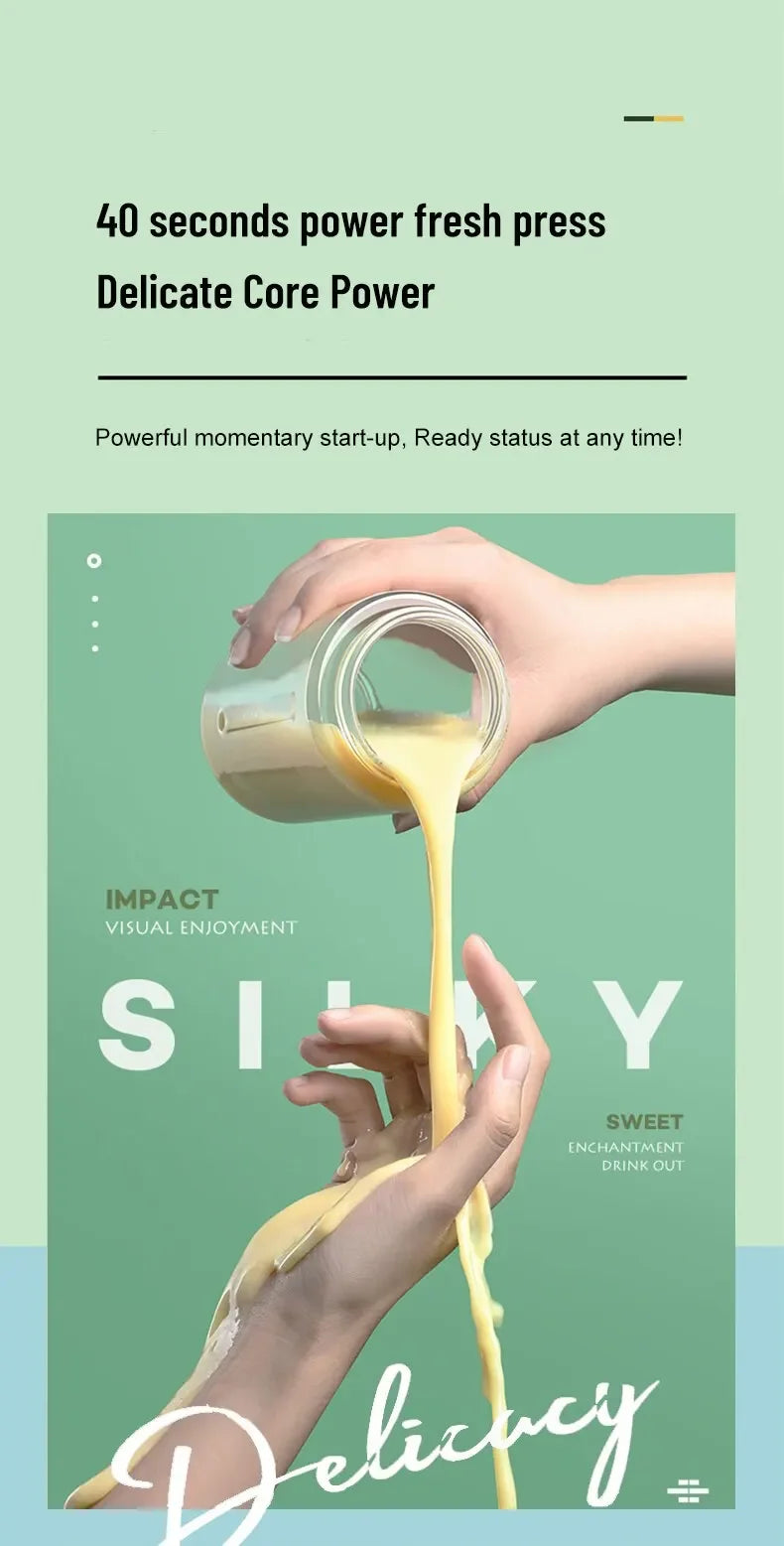 Portable Blender Bottle Electric 6 Blades Multifunction Juice Blender Fresh Juice Smoothie Blender Ice CrushCup Food Processor