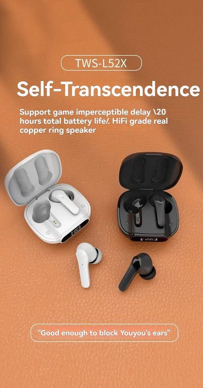 Wireless Earbuds 5H Playtime - In-Ear Noise Cancelling Earphones IPX7 Waterproof for Workout, SecureFit Ear Wings