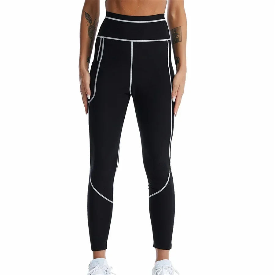 Hot Sauna Suit Sauna Sweat Pants Hot Thermal Sweating Shapers Women Weight Loss Fat Burning Corset Body Shaper Slimming Coats