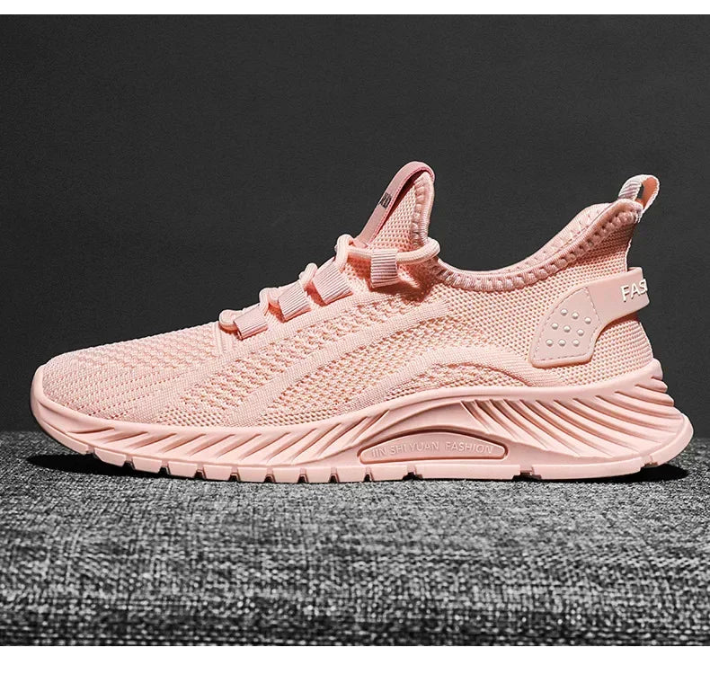 2025 Designer Women Casual Sneakers Sports Shoes Fashion Brand Lace Up Loafers Female Knitted Mesh Breathable Shoes for Women