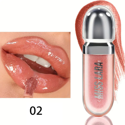 Beauty Moisturizing Lip Gloss with Shimmer - Hydrating Liquid Lip Shine Oil for Adult, Nourishing 3D Effect, Long-Lasting