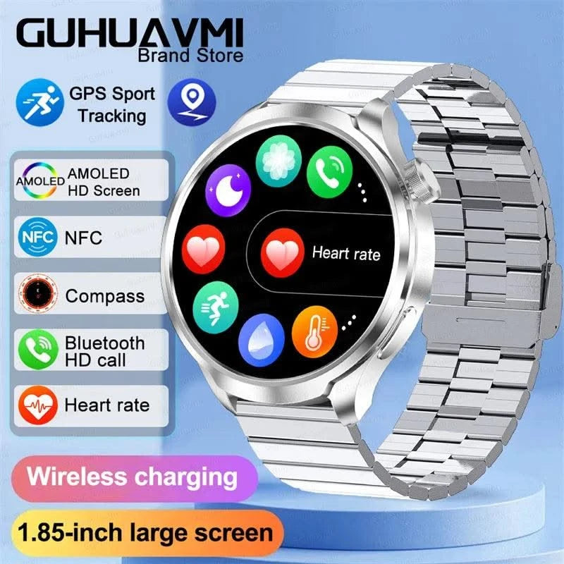 Smart Watch 1.85" BIG AMOLED Screen NFC GPS Tracker IP68 Watch 4 BT5.3 Call Health Smartwatches Custom Dial Series GT Upgraded