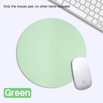Round Mouse Pad Single-sided Solid Color Universal Non-slip Pad Mouse Pad Suitable for Laptop Office Leather Gaming Mouse Pad