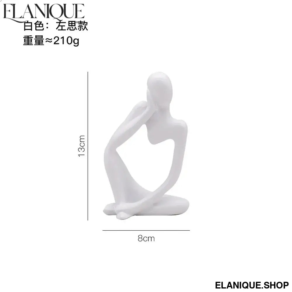 Modern Minimalist Resin Sculpture, Relaxed Character Statue Personalized Custom Name Home Desk Decor