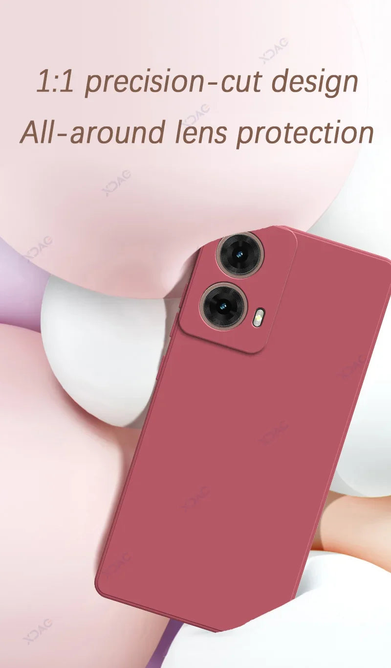 Original Mobile Phone Cases for Motorola Moto G85 MotoG85 5G 360 Soft Luxury Square Liquid Silicone Back Covers Waterproof Bags