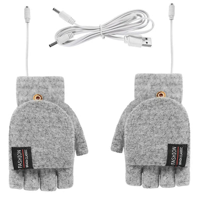 Hand Warmers Mittens Electric Heated Gloves Heater Rechargeable USB Reusable Winter Warm Heating Laptop for Women Men