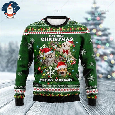 Happy Christmas Sweatshirts Mens Ugly Christmas Sweater Funny Fashion New In Sweaters Women Ugly Sweaters Christmas Jumpers Men