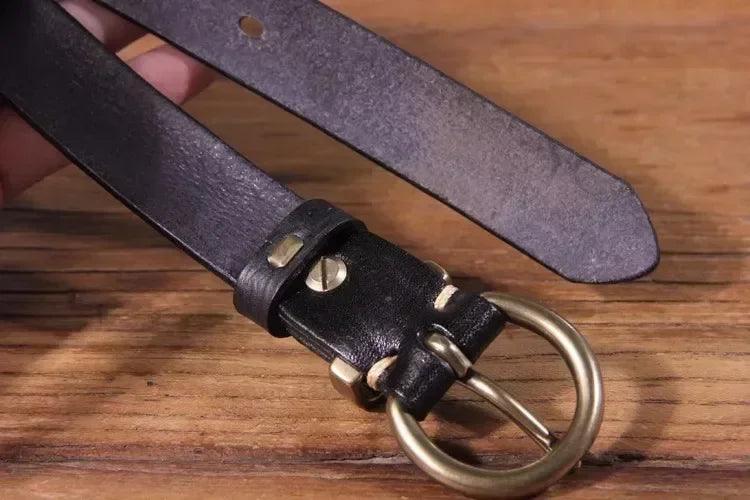 Genuine leather brass buckle belt for women | jeans casual dress | ladies designer trendy belts waistband