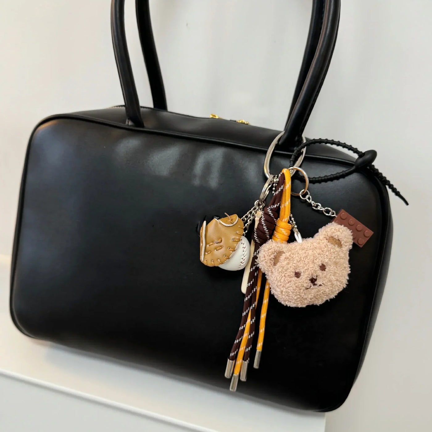 Ins Cute Plush Doll Keychain Bear Rabbit Mobile Phone Pendant Bag Car Autumn/Winter Accessories For Girl Women Gifts Y2k